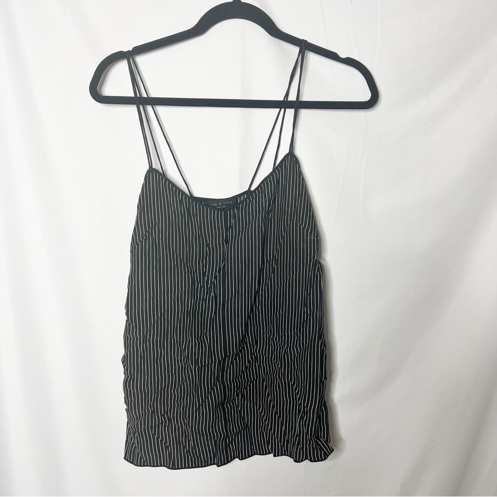 Rag & Bone Silk Pinstripe Spaghetti Strap Tank